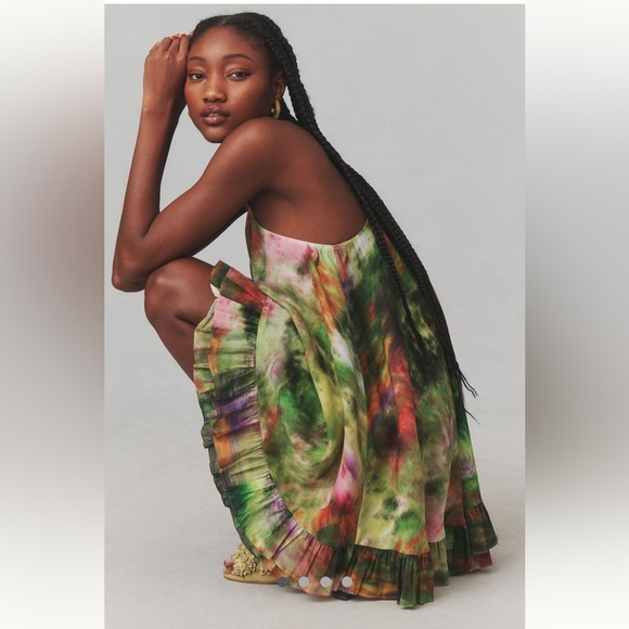 🌟HP🌟 Anthropologie NWT Hope for Flowers by Tracy Reese Halter Frilled Dress XL - Picture 2 of 6